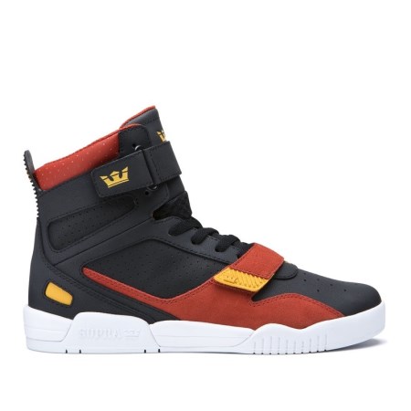 Supra Breaker Mens High Tops Shoes Black/Red UK 32MPB
